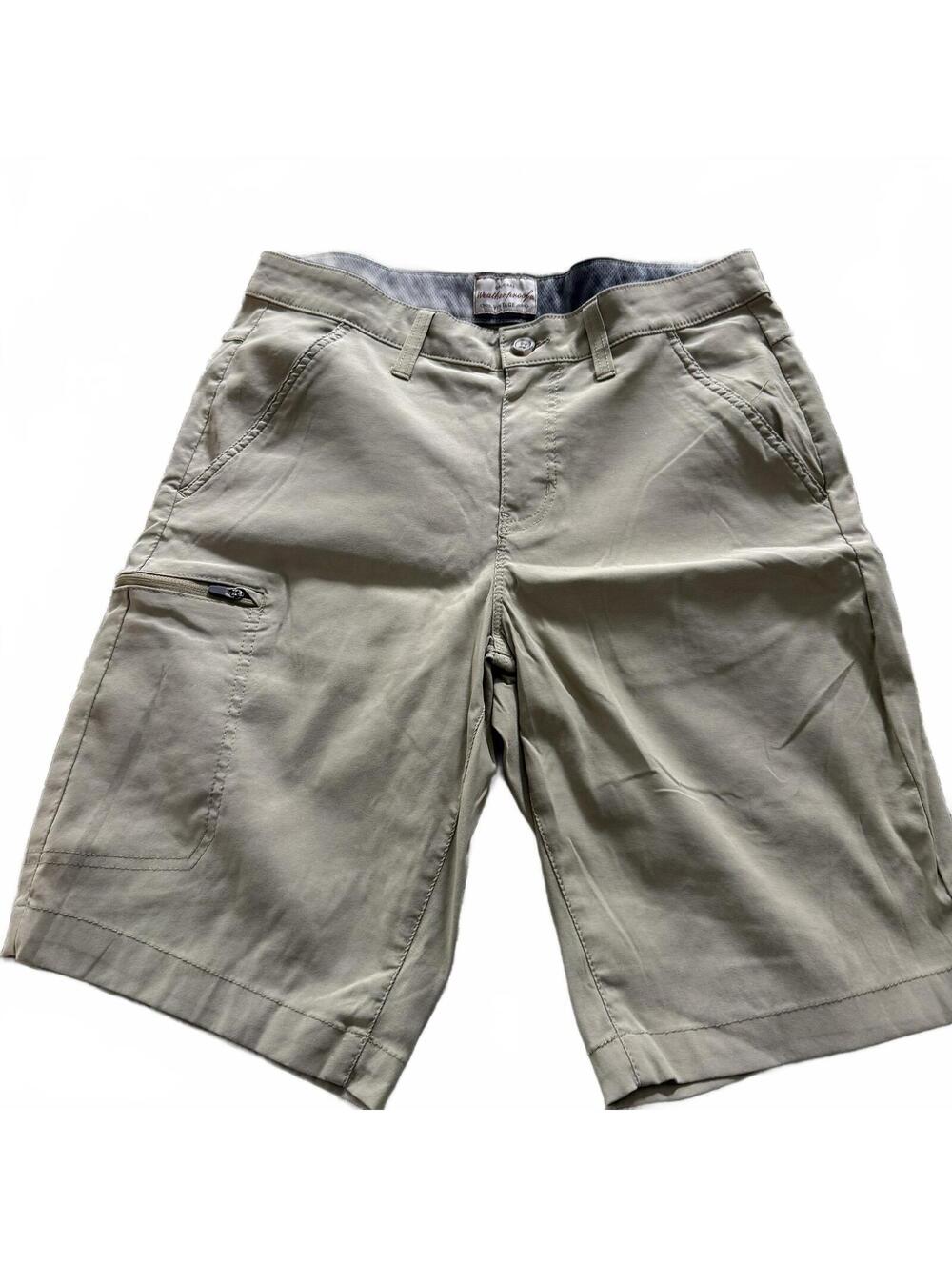 WEATHERPROOF Vintage Mens SZ 32Tan Khaki Performance Shorts‎ Hiking GorpCore